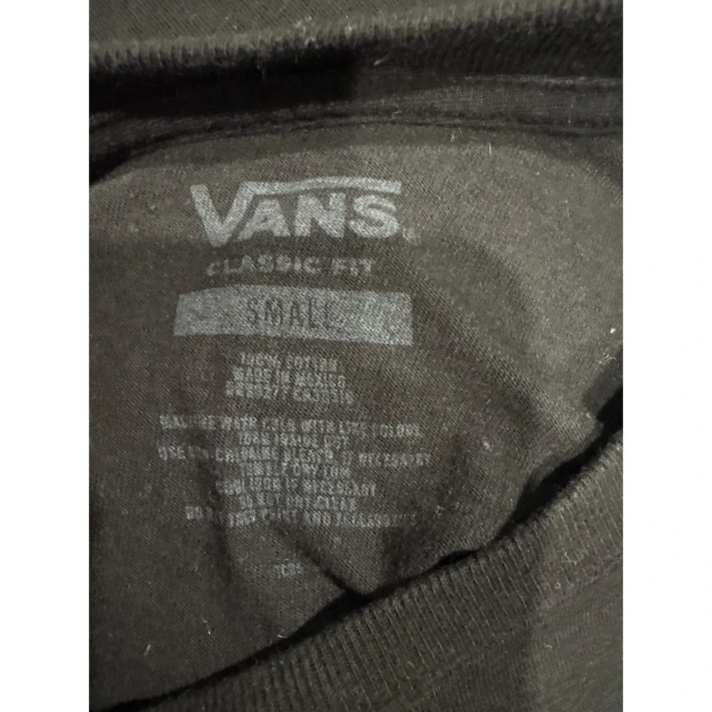 Vans Off‎ The Wall Graphic Long Sleeve T-Shirt Black Mens Small Classic Fit Logo